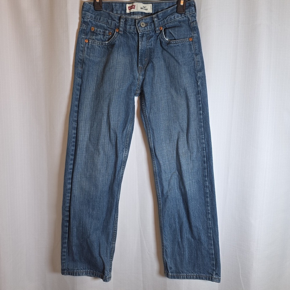 Levi's 550 Relaxed Boys Youth Jeans Size 14 Reg Dark Wash Denim Straight Leg